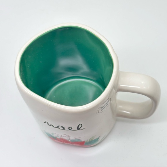 Rae Dunn NOEL Ceramic Mug - double sided - green interior - Picture 5 of 6